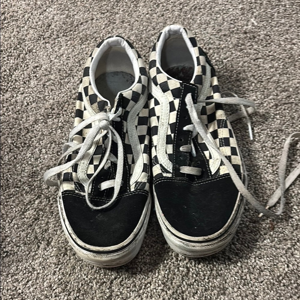 Vans Kids Checkered Black and White Sneakers